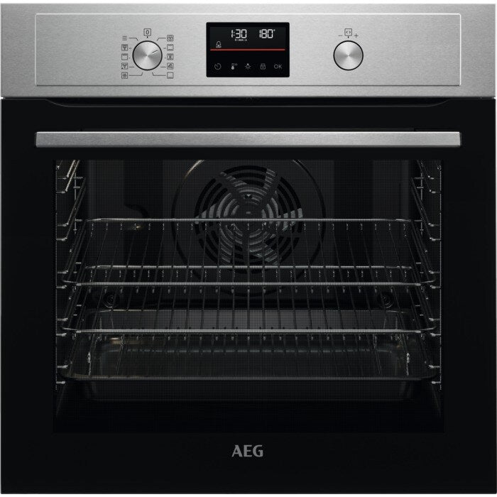 aeg-3000-series-bpx53506em-surround-cook-electric-single-built-in-oven-with-retractable-dials-in-stainless-steel-1158875582 AEG 3000 Series BPX53506EM Surround Cook Electric Single Built in Oven with Retractable Dials in Stainless Steel - Image 1