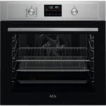 AEG 3000 Series BPX535A61M Air Fry Electric Single Built in Oven with Retractable Dials in Stainless Steel