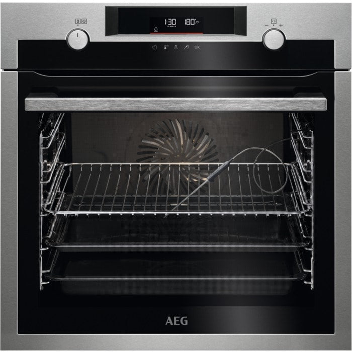 aeg-6000-series-bce556060m-steam-bake-electric-single-built-in-oven-with-retractable-dials-in-stainless-steel-1158901213 AEG 6000 Series BCE556060M Steam Bake Electric Single Built in Oven with Retractable Dials in Stainless Steel - Image 1