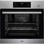 AEG 6000 Series BES355010M Steam Bake Electric Single Built in Oven with Retractable Dials in Stainless Steel