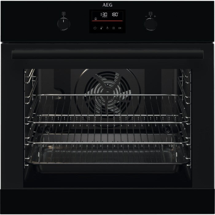 aeg-6000-series-bpk355061b-steam-bake-electric-single-built-in-oven-with-retractable-dials-in-black-1158875507 AEG 6000 Series BPK355061B Steam Bake Electric Single Built in Oven with Retractable Dials in Black - Image 1