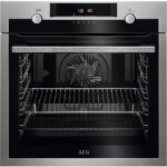 AEG 6000 Series BPS555060M Steam Bake Electric Single Built in Oven with Retractable Dials in Stainless Steel