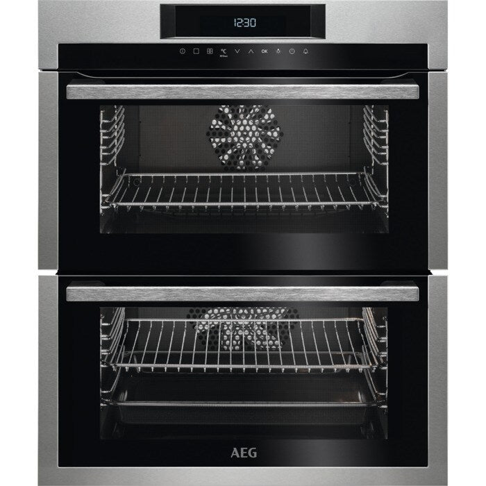 aeg-6000-series-due731110m-surround-cook-built-under-electric-double-integrated-oven-in-stainless-steel-1158550061 AEG 6000 Series DUE731110M Surround Cook Built Under Electric Double Integrated Oven in Stainless Steel - Image 1