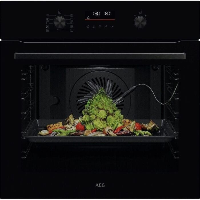 aeg-6000-series-os6ab50ak-sense-cook-electric-built-in-single-oven-with-retractable-dials-black-1155831641 AEG 6000 Series OS6AB50AK Sense Cook Electric Built In Single Oven with Retractable Dials Black - Image 1