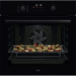 AEG 6000 Series OS6PB50AK Sense Cook Electric Built In Single Oven with Retractable Dials Black