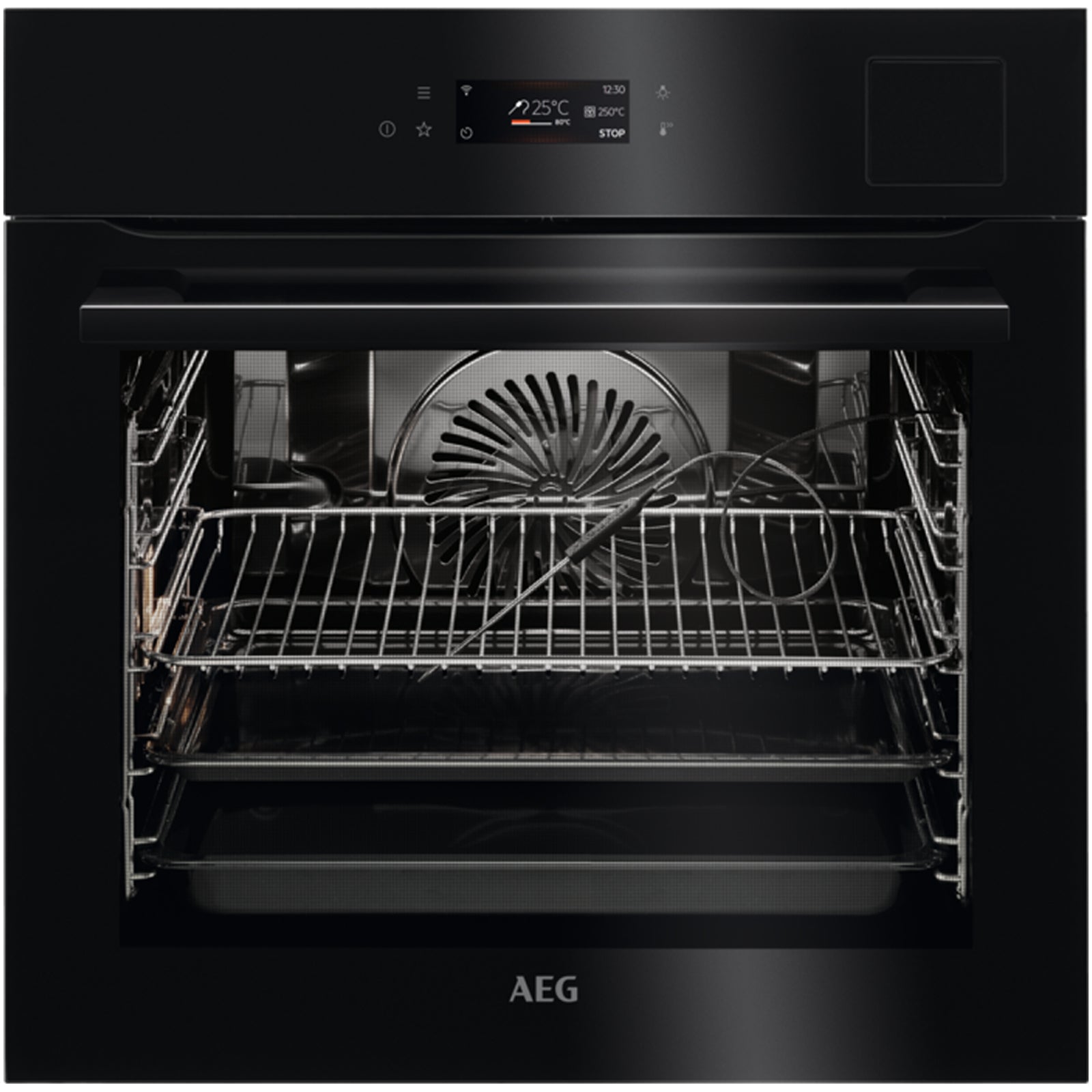 aeg-9000-series-bsk798280b-steam-pro-electric-single-built-in-oven-with-touch-controls-black-1158717889 AEG 9000 Series BSK798280B Steam Pro Electric Single Built in Oven with Touch Controls Black - Image 1