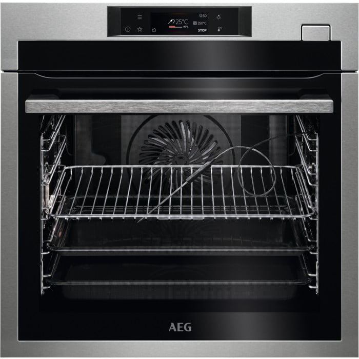 aeg-bse772380m-electric-single-oven-with-touch-controls-1158757008 AEG 7000 Series BSE772380M Steam Crisp Electric Single Built in Oven with Touch Controls in Stainless Steel - Image 1