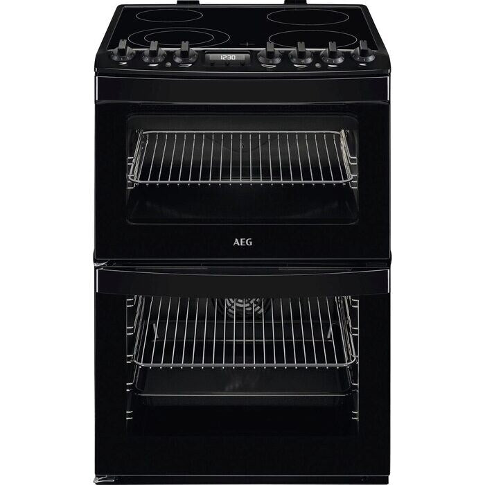 aeg-ccb6741acb-steam-bake-60cm-freestanding-electric-cooker-with-ceramic-hob-in-black-1161191073 AEG CCB6741ACB Steam Bake 60cm Freestanding Electric Cooker with Ceramic Hob in Black - Image 1