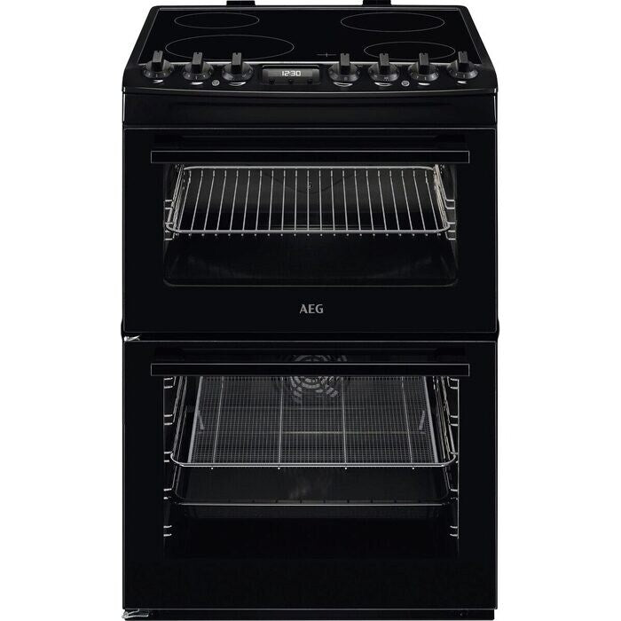 aeg-ccx6740acb-6000-sreries-steam-bake-60cm-freestanding-electric-cooker-with-ceramic-hob-in-black-1161181373 AEG CCX6740ACB 6000 Sreries Steam Bake 60cm Freestanding Electric Cooker with Ceramic Hob in Black - Image 1