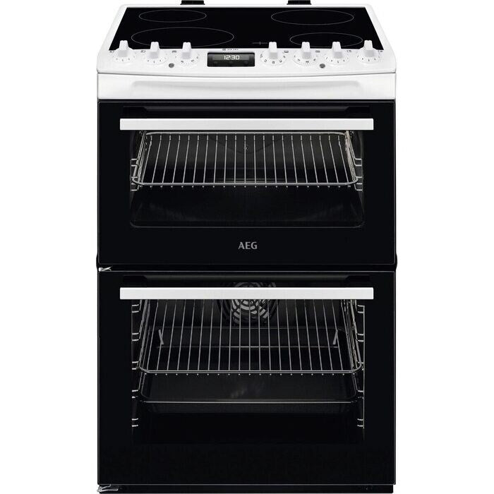 aeg-ccx6740acw-6000-series-steam-bake-60cm-freestanding-electric-cooker-with-ceramic-hob-in-white-1161181381 AEG CCX6740ACW 6000 Series Steam Bake 60cm Freestanding Electric Cooker with Ceramic Hob in White - Image 1