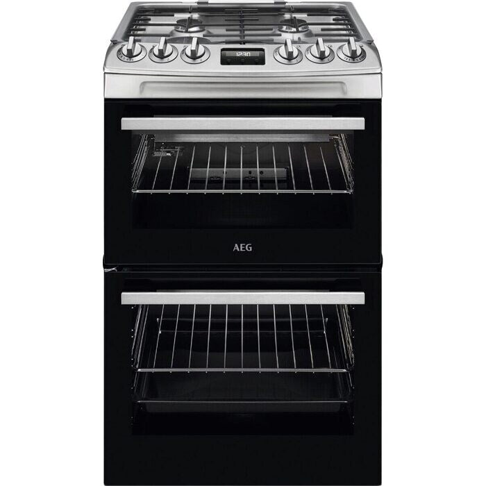 aeg-cgx1130acm-55cm-freestanding-gas-cooker-with-double-oven-in-stainless-steel-1161389601 AEG CGX1130ACM 55cm Freestanding Gas Cooker with Double Oven in Stainless Steel - Image 1