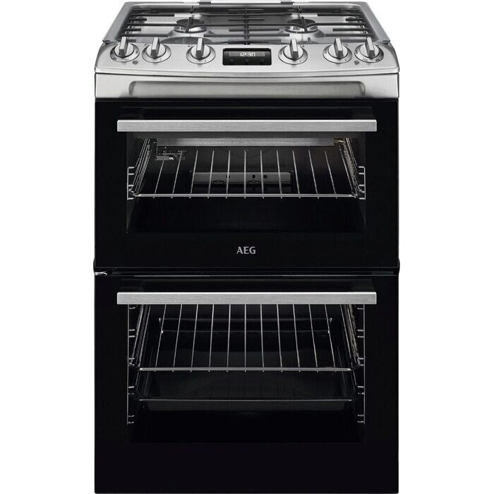 aeg-cgx6130acm-60cm-freestanding-gas-cooker-with-double-oven-in-stainless-steel-1160170669 AEG CGX6130ACM 60cm Freestanding Gas Cooker with Double Oven in Stainless Steel - Image 1