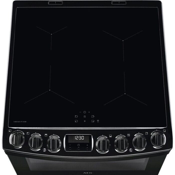 aeg-cib6743acb-6000-series-steam-bake-60cm-freestanding-electric-cooker-with-induction-hob-in-black-black-1159836952 AEG CIB6743ACB 6000 Series Steam Bake 60cm Freestanding Electric Cooker with Induction Hob in Black - Image 2