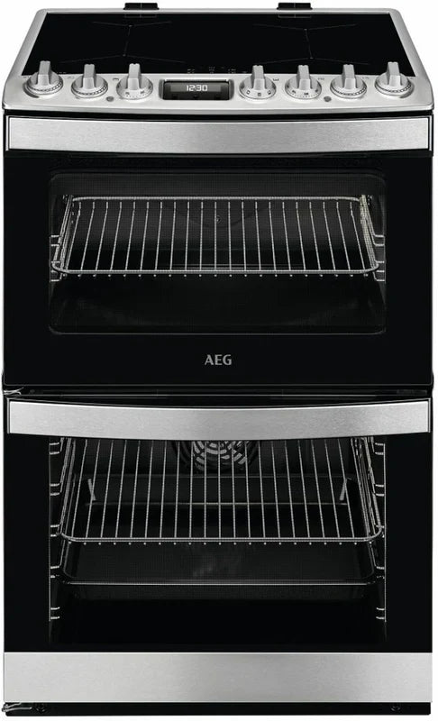 aeg-cib6743acm-6000-series-steam-bake-60cm-freestanding-electric-cooker-with-induction-hob-in-stainless-steel-silver-1159836958 AEG CIB6743ACM 6000 Series Steam Bake 60cm Freestanding Electric Cooker with Induction Hob in Stainless steel - Image 1