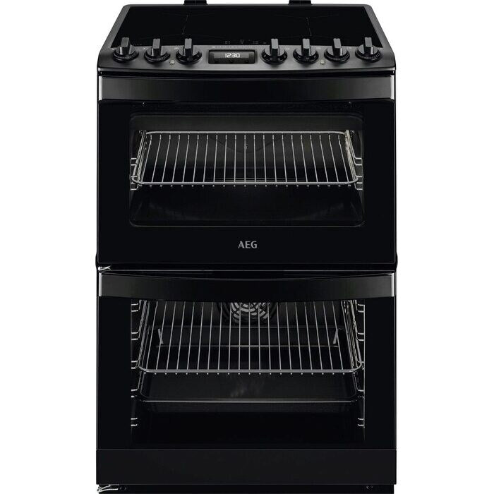 aeg-cib6743mcb-6000-series-steam-bake-60cm-freestanding-electric-cooker-with-induction-hob-in-matt-black-1159826908 AEG CIB6743MCB 6000 Series Steam Bake 60cm Freestanding Electric Cooker with Induction Hob in Matt Black - Image 1