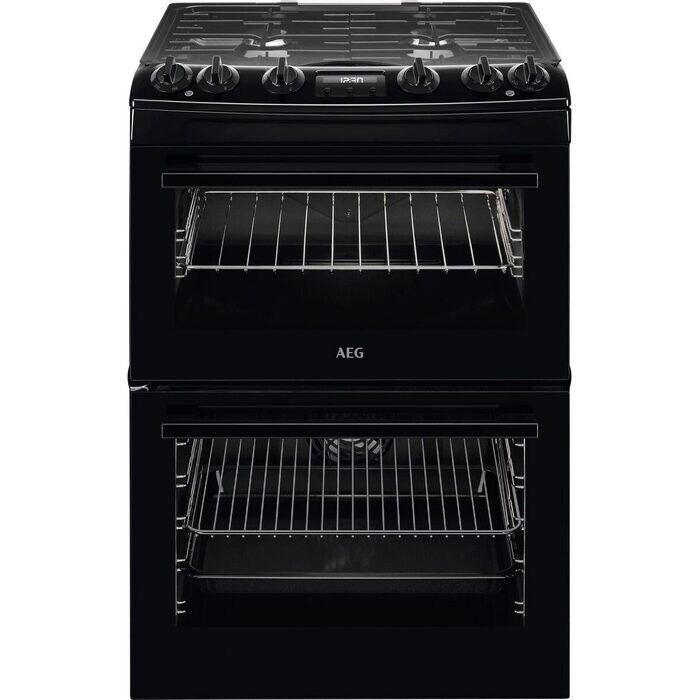 aeg-ckx6540acb-60cm-5000-series-surround-cook-dual-fuel-freestanding-cooker-with-double-oven-in-black-black-1159450106 AEG CKX6540ACB 60cm 5000 Series Surround Cook Dual Fuel Freestanding Cooker With Double Oven in Black - Image 1