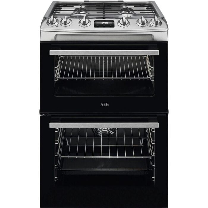 aeg-ckx6540acm-60cm-5000-series-surround-cook-dual-fuel-freestanding-cooker-with-double-oven-in-stainless-steel-silver-1159450111 AEG CKX6540ACM 60cm 5000 Series Surround Cook Dual Fuel Freestanding Cooker With Double Oven in Stainless Steel - Image 1