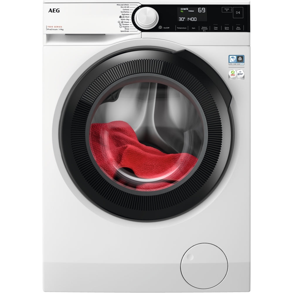 aeg-lfr73944b-series-7000-prosteam-9kg-1400-spin-washing-machine-white-1082385378 AEG LFR73944B Series 7000 ProSteam 9Kg 1400 Spin Washing Machine White - Image 1
