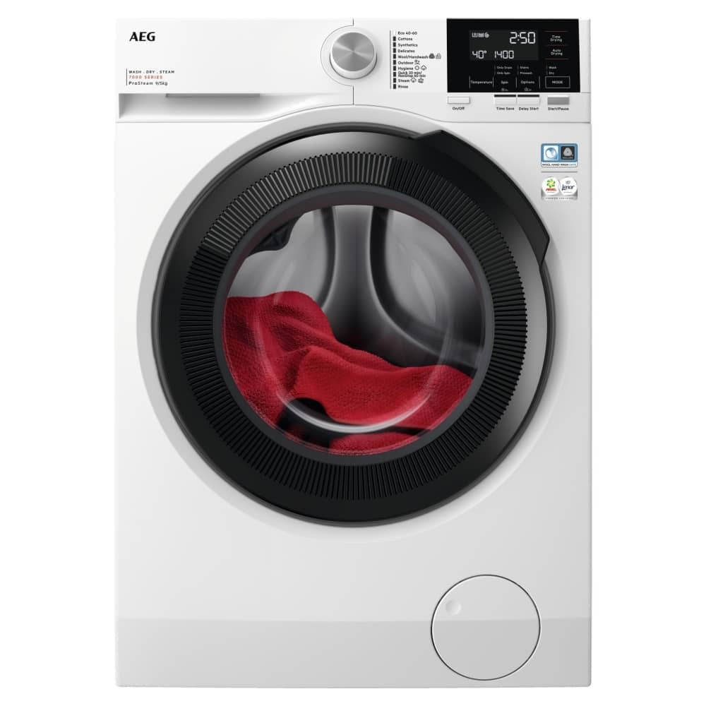 aeg-lwr7195m4b-series-7000-prosteam-9-5kg-1400-spin-washer-dryer-white-1154914660 AEG LWR7195M4B Series 7000 ProSteam 9+5kg 1400 Spin Washer Dryer White - Image 1