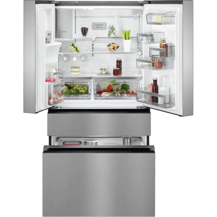 AEG RMB954E9VX Series 9000 Freestanding Plumbed-In American Fridge Freezer Stainless Steel - Image 2