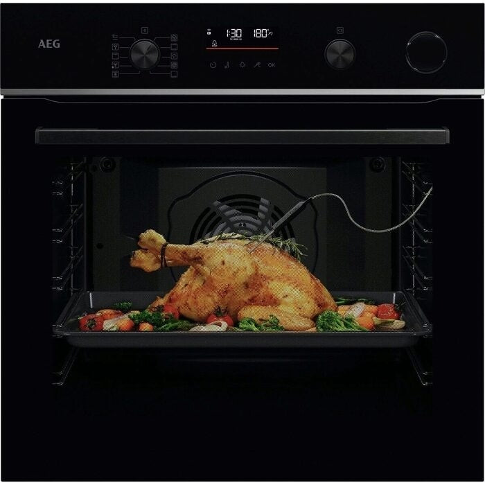 aeg-tr6pb521sb-electric-built-in-single-oven-with-retractable-dials-black-1154867453 AEG TR6PB521SB Electric Built in Single Oven with Retractable Dials Black - Image 1