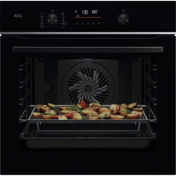 aeg-ts6pb521ab-electric-built-in-single-oven-with-retractable-dials-black-1154837830 AEG TS6PB521AB Electric Built in Single Oven with Retractable Dials Black - Image 1