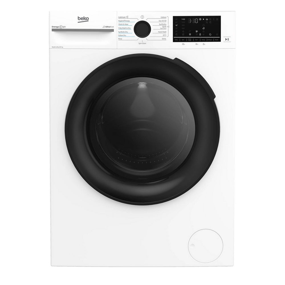 beko-bmnd8545uw-8-5kg-1400-spin-freestanding-front-load-washer-dryer-white-1180977969 Beko BMND8545UW 8+5kg 1400 Spin Freestanding Front Load Washer Dryer White - Image 1