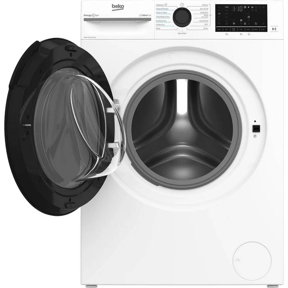 beko-bmnd8545uw-8-5kg-1400-spin-freestanding-front-load-washer-dryer-white-1180977976 Beko BMND8545UW 8+5kg 1400 Spin Freestanding Front Load Washer Dryer White - Image 2