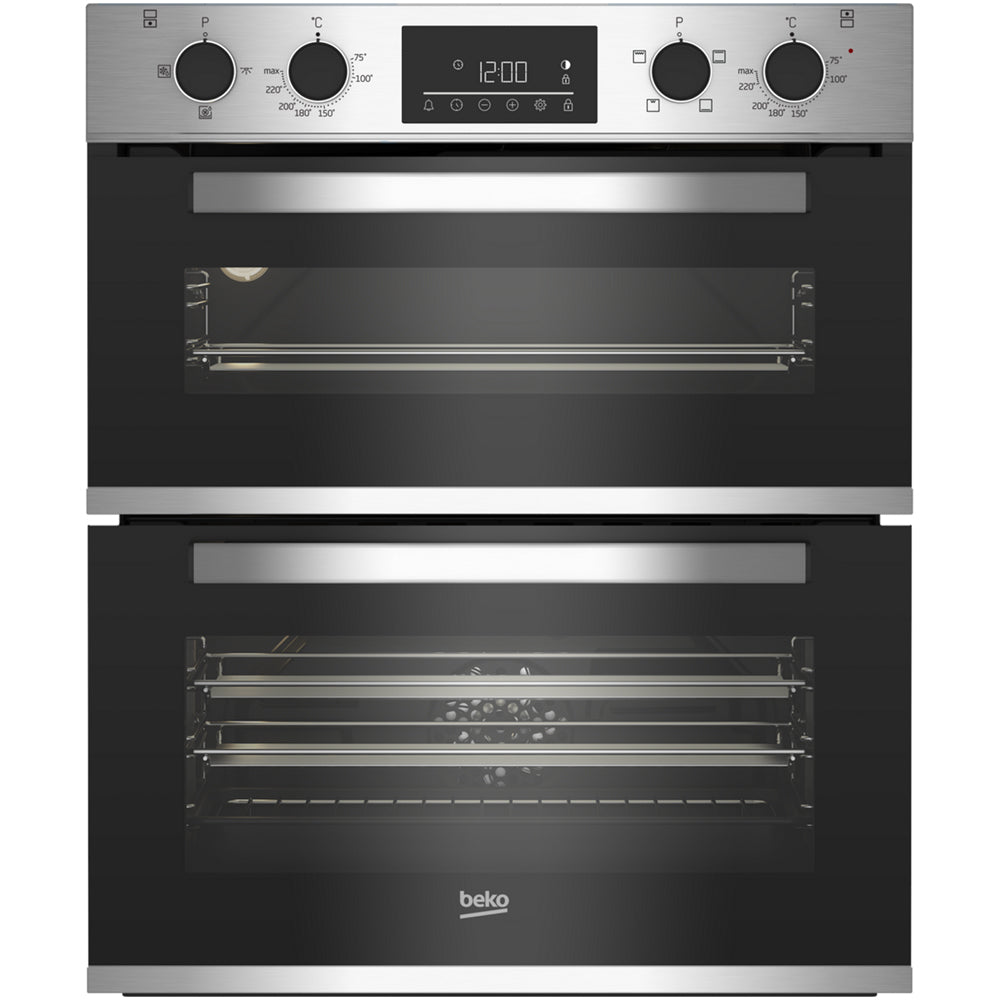 beko-ctfy22309x-59-4cm-built-under-electric-double-oven-stainless-steel-1082388917 Beko CTFY22309X 59.4cm Built under Electric Double Oven - Stainless Steel - Image 1