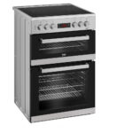 Beko EDC634S 60cm Double Oven Electric Cooker with Ceramic Hob - Silver - Image 2