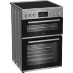 Beko EDC6731S 60cm Double Oven Electric Cooker with Vitroceramic Hob Silver - Image 2