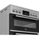 Beko EDC6731S 60cm Double Oven Electric Cooker with Vitroceramic Hob Silver - Image 4