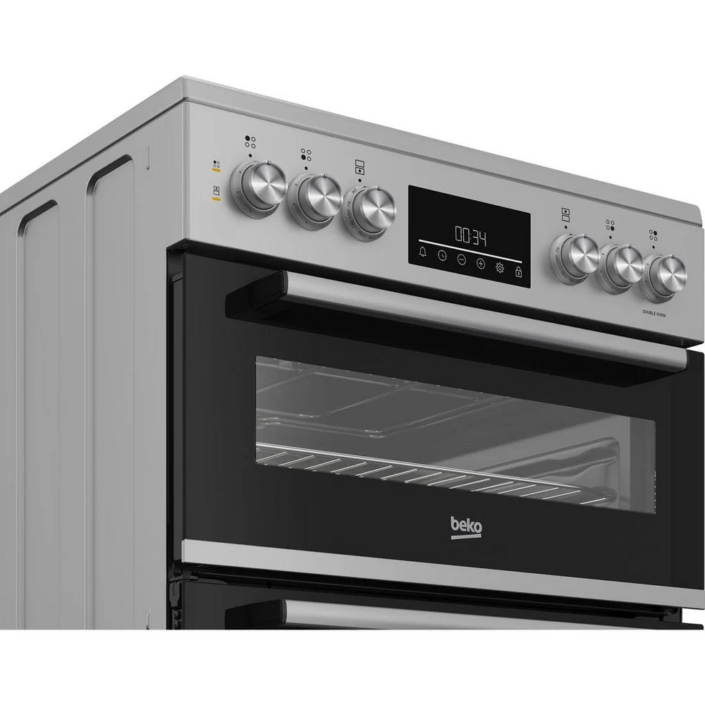 beko-edc6731s-60cm-double-oven-electric-cooker-with-vitroceramic-hob-silver-1172591531 Beko EDC6731S 60cm Double Oven Electric Cooker with Vitroceramic Hob Silver - Image 4