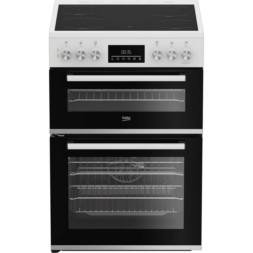 beko-edc6731w-60cm-double-oven-electric-cooker-with-vitroceramic-hob-white-1170469138 Beko EDC6731W 60cm Double Oven Electric Cooker with Vitroceramic Hob White - Image 1
