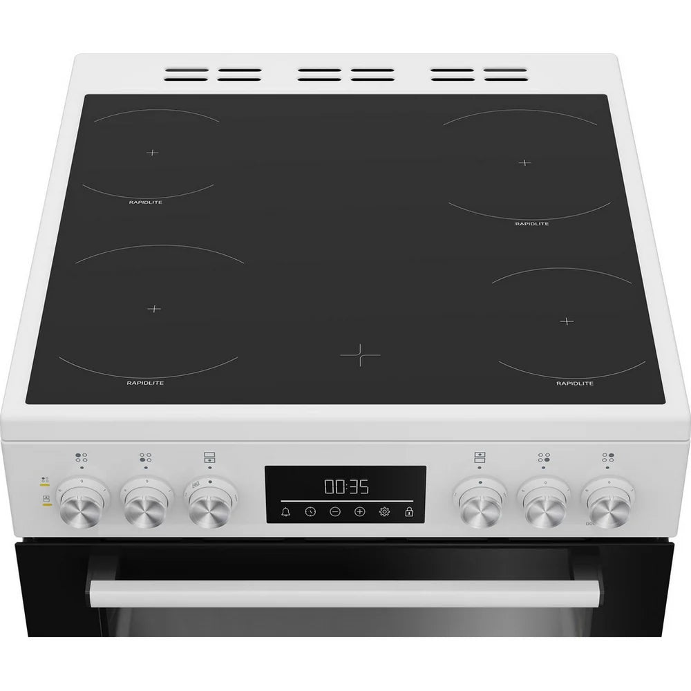 beko-edc6731w-60cm-double-oven-electric-cooker-with-vitroceramic-hob-white-1170469140 Beko EDC6731W 60cm Double Oven Electric Cooker with Vitroceramic Hob White - Image 2