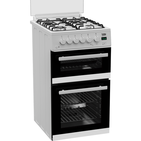 beko-edg507w-freestanding-double-oven-gas-cooker-with-gas-hob-white-1082389054 Beko EDG507W Freestanding Double Oven Gas Cooker with Gas Hob White - Image 1