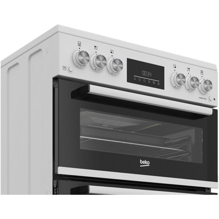 Beko EDG6231W 60cm Twin Cavity Gas Cooker with Enamel Hob White - Image 4