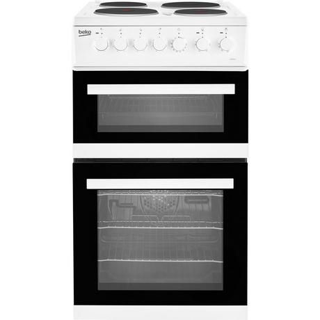 beko-edp503w-50cm-electric-double-oven-with-grill-cooker-white-1082389085 Beko EDP503W 50cm Electric Double Oven with Grill Cooker White - Image 1