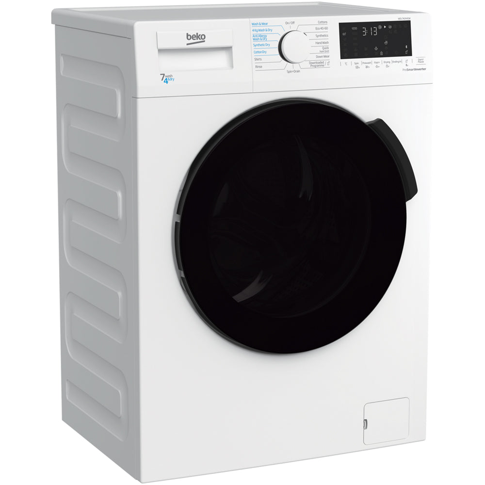 beko-wdl742441w-7kg-4kg-1200-spin-washer-dryer-white-1082389347 Beko WDL742441W 7kg/4kg 1200 Spin Washer Dryer - White - Image 2