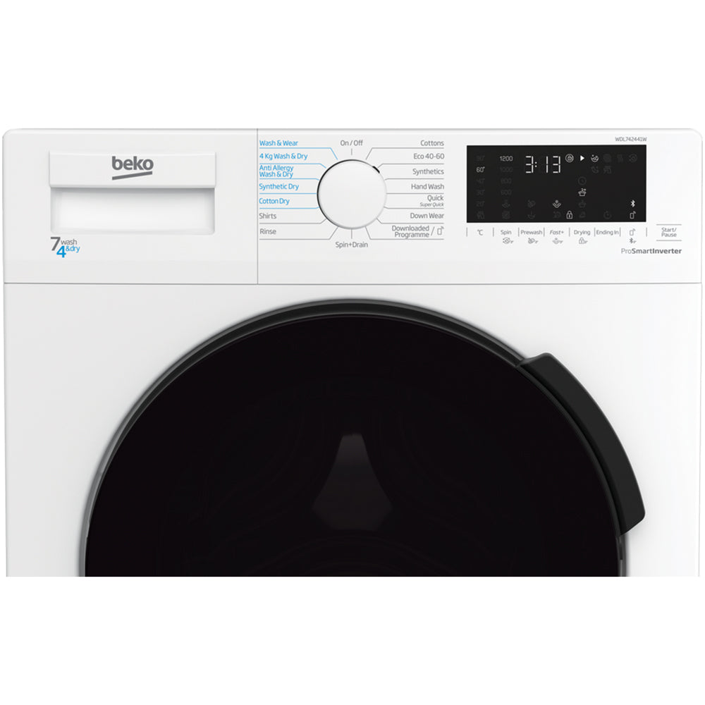 beko-wdl742441w-7kg-4kg-1200-spin-washer-dryer-white-1082389348 Beko WDL742441W 7kg/4kg 1200 Spin Washer Dryer - White - Image 3