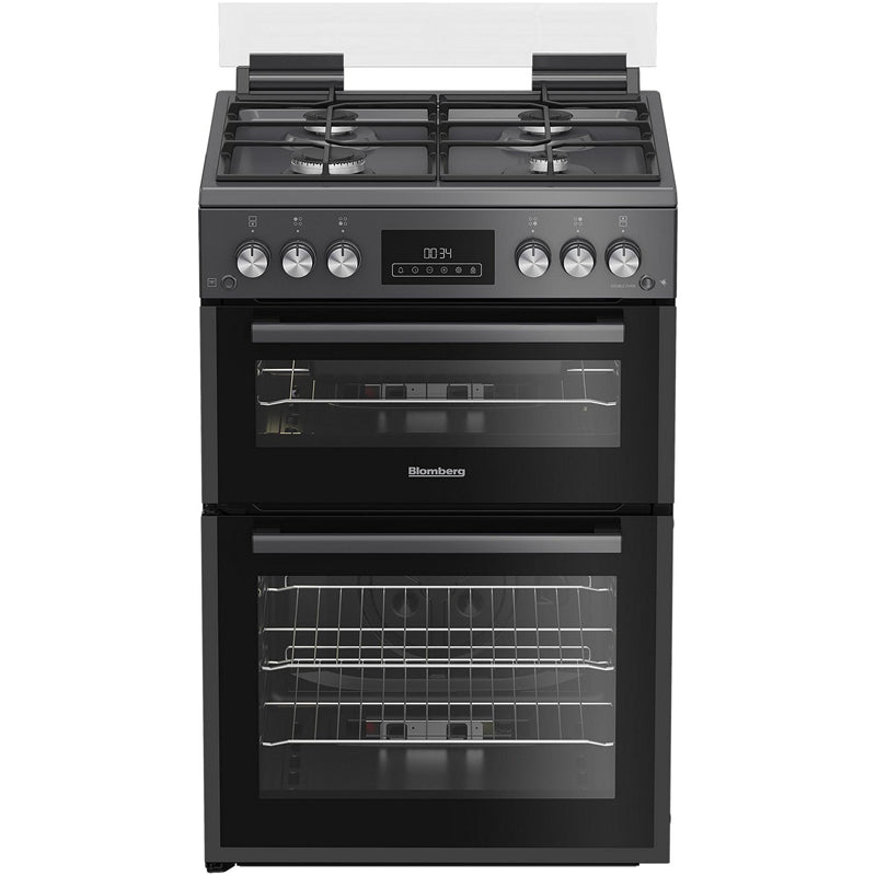 blomberg-ggrn655n-60cm-freestanding-double-oven-gas-cooker-anthracite-1082389948 Blomberg GGRN655N 60cm Freestanding Double Oven Gas Cooker Anthracite - Image 1