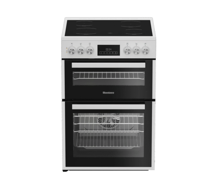 Blomberg HKRN651W 60cm Double Oven Electric Cooker with Vitroceramic Hob White - Image 1
