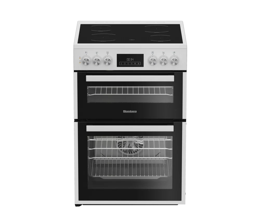 blomberg-hkrn651w-60cm-double-oven-electric-cooker-with-vitroceramic-hob-white-1170469144 Blomberg HKRN651W 60cm Double Oven Electric Cooker with Vitroceramic Hob White - Image 1