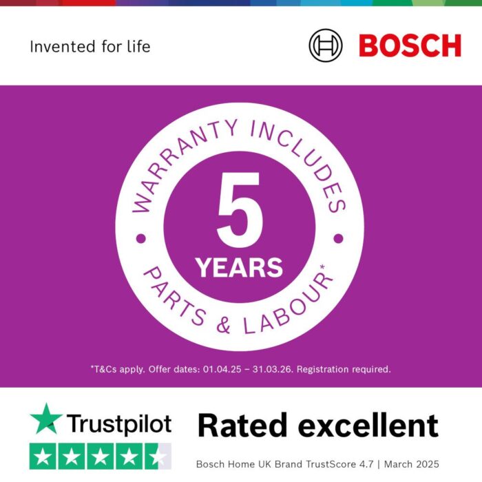 Bosch GSN36VWEPG Series 4 186cm High Freestanding Frost Free Upright Freezer White - Image 7