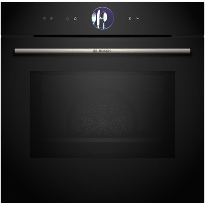 Bosch HMG7764B1B Series 8 Pyrolytic Electric Built in Single Oven with Microwave and Air Fry Function in Black - Image 1