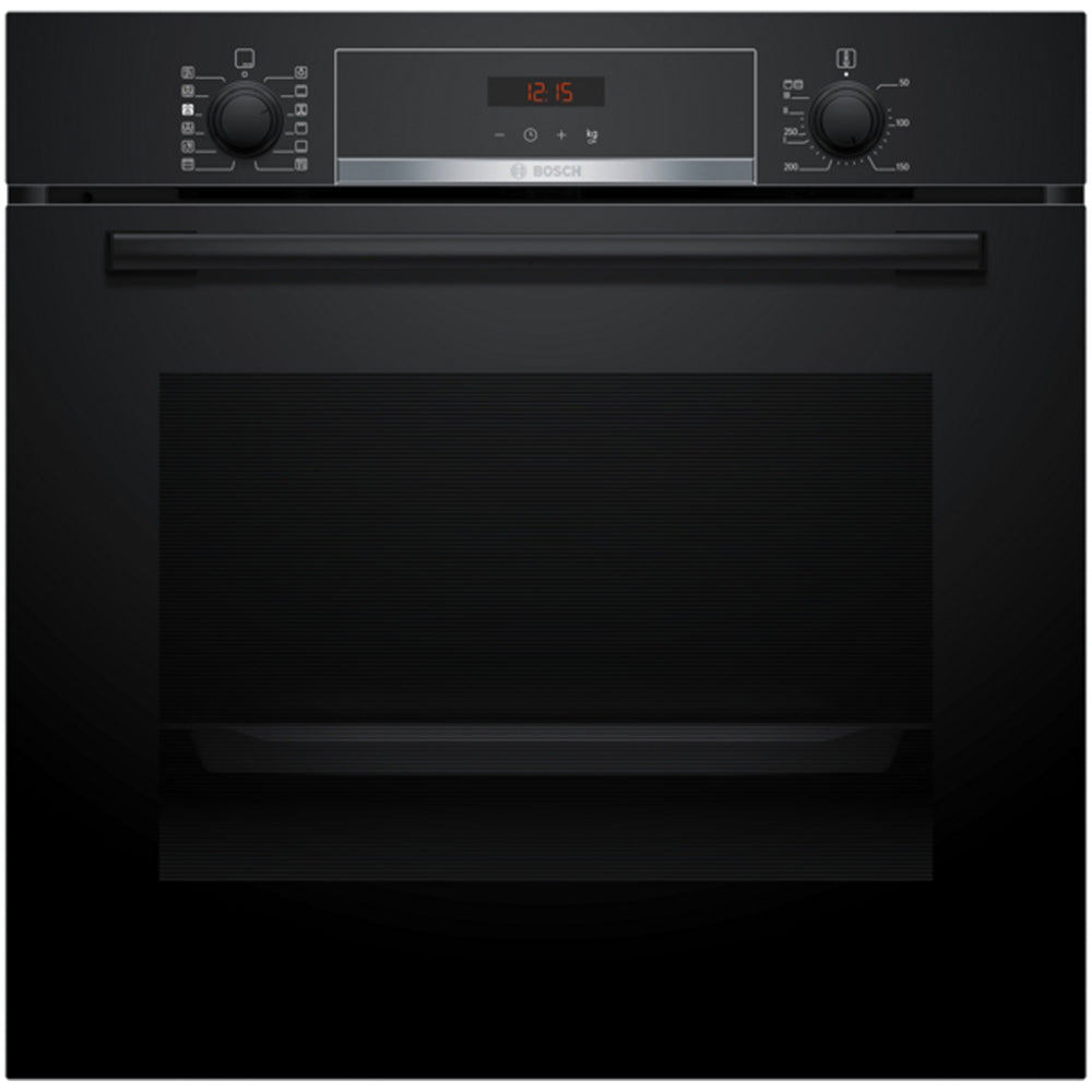 bosch-hqa574bb3b-series-4-71l-built-in-electric-single-pyrolytic-oven-black-a-rated-1178550740 Bosch HQA574BB3B Series 4 71L Built-In Electric Single Pyrolytic Oven Black - A+ Rated - Image 1