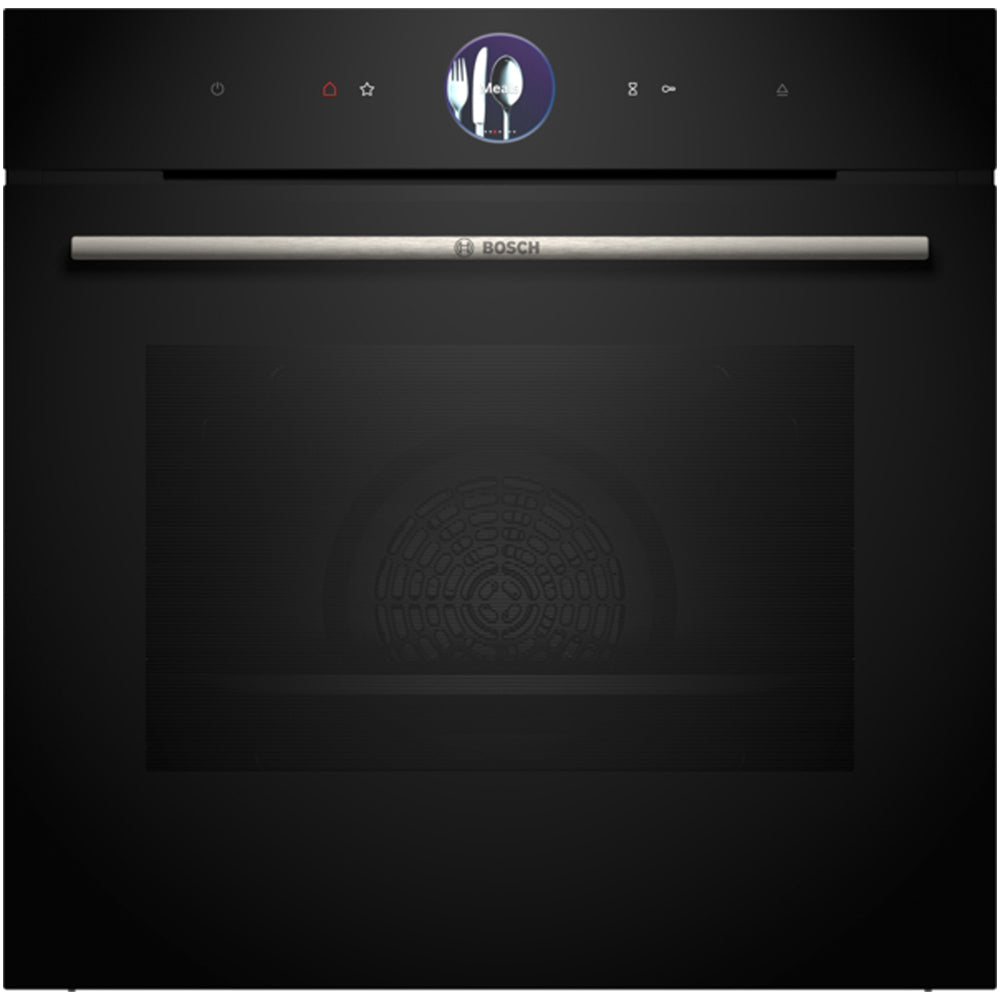 bosch-hrg7764b1b-series-8-pyrolytic-built-in-single-electric-oven-with-added-steam-funtion-and-air-fry-in-black-1168099089 Bosch HRG7764B1B Series 8 Pyrolytic Built in Single Electric Oven with Added Steam Funtion and Air Fry in Black - Image 1