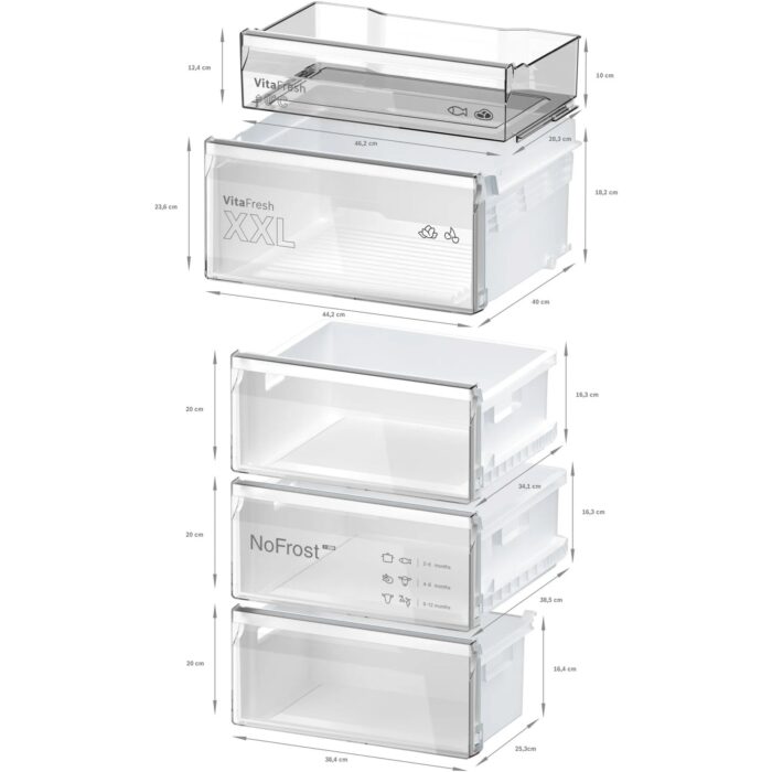 Bosch KGN362WDFG Series 4 Freestanding 60cm Frost Free Fridge Freezer White - Image 5