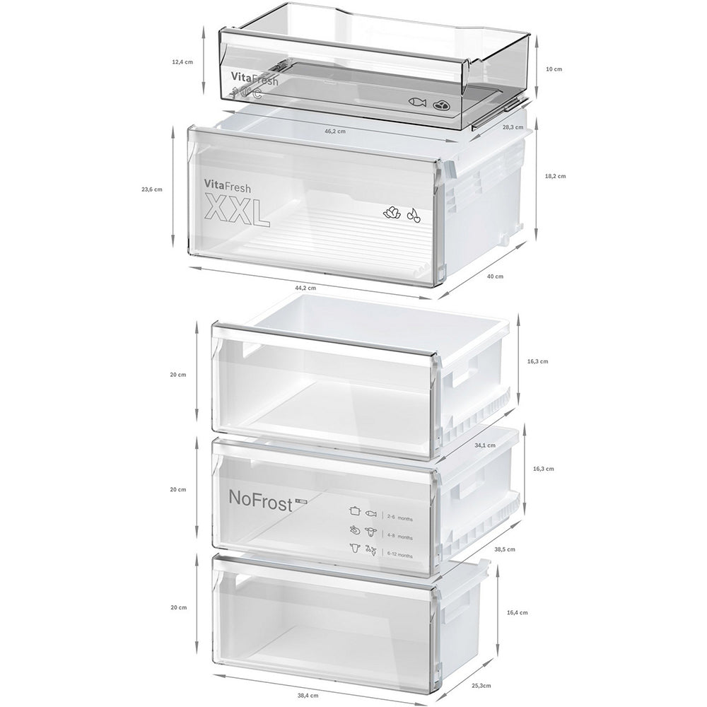 bosch-kgn392lafg-series-4-freestanding-fridge-freezer-60cm-no-frost-stainless-steel-1088046357 Bosch KGN392LAFG Series 4 Freestanding Fridge Freezer 60cm No Frost Stainless Steel - Image 10