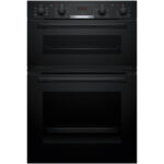 Bosch MBA533BB3B Series 4 Built-In Electric Double Oven Black - A+B Rated